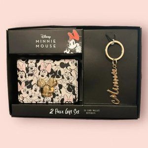 Disney Minnie Mouse 2 Piece Set! Wallet & Keychain NWT